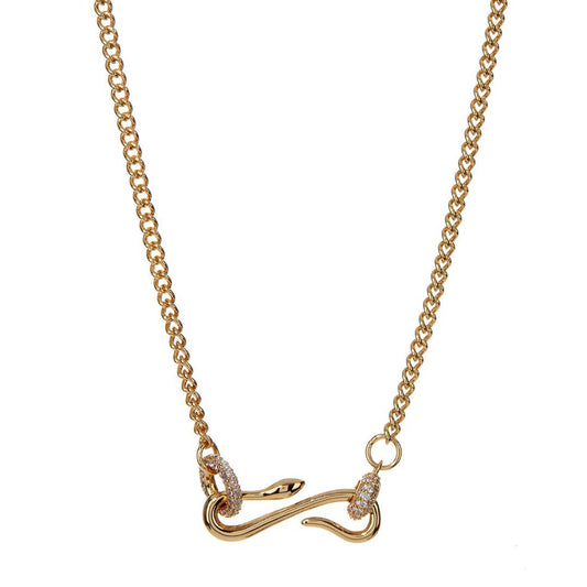 Zirconia Vintage Snake Necklace