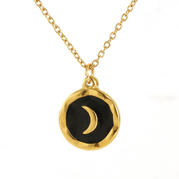 Crescent Moon - Exquisite Enamel Couples Necklace