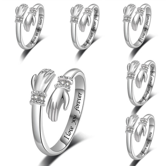 Love Embrace Engraved Ring