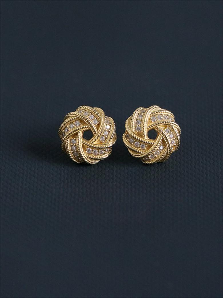 S925 Silver Small Vintage Designed Earrings