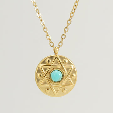 Hexagram - Simple Gem-Set Titanium Steel Necklace