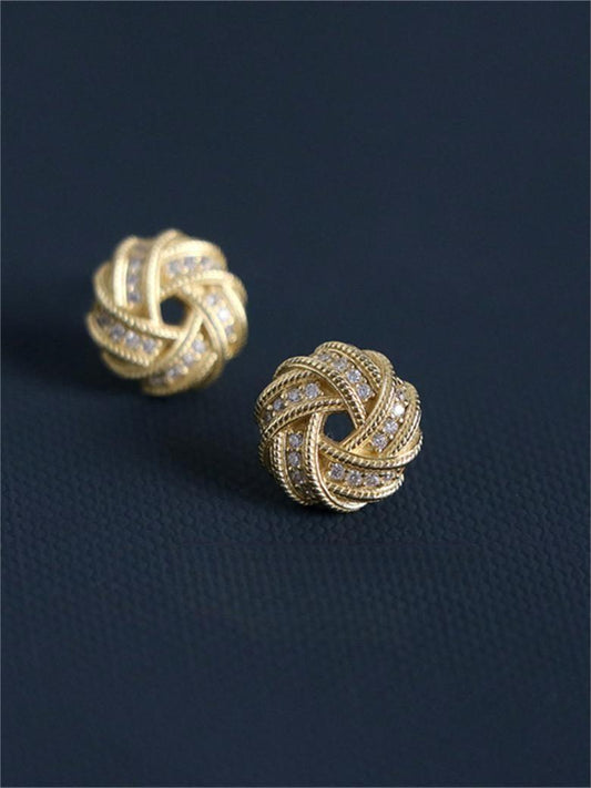 S925 Silver Small Vintage Designed Earrings