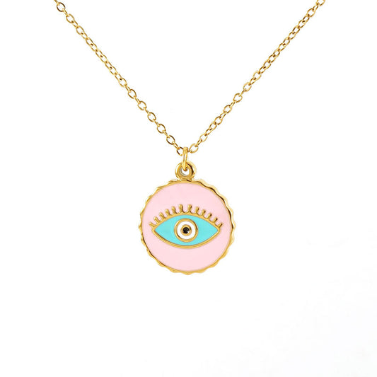 Devil's Eye - Collier rond en acier titane